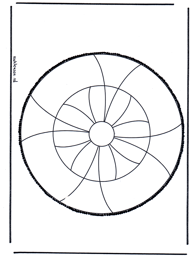 Pricking card 27 - Crafts pricking card Mandala