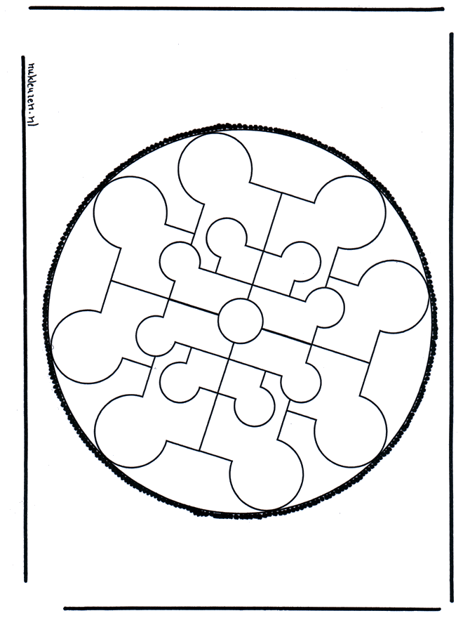 Pricking card 36 - Crafts pricking card Mandala