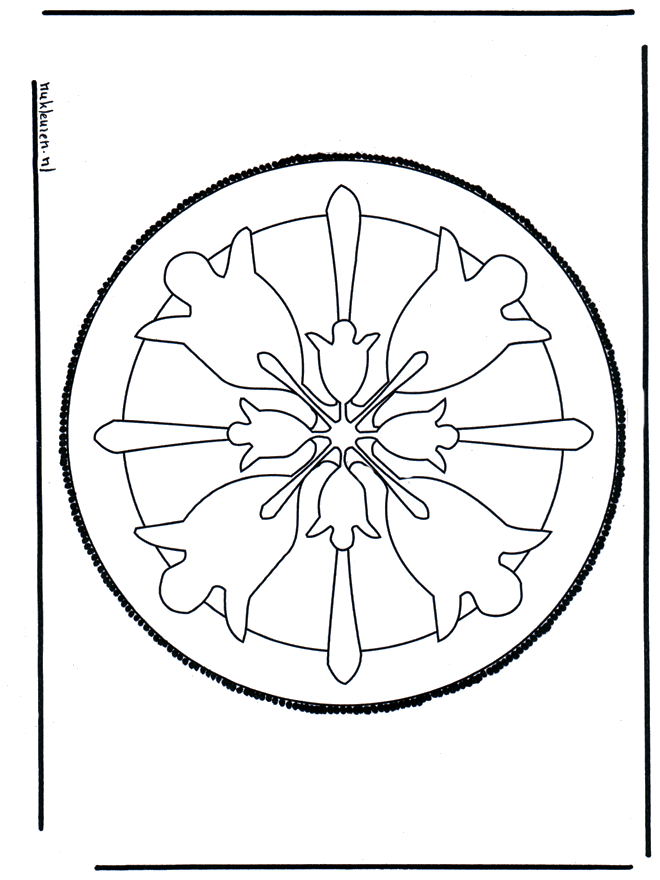 Pricking card 41 - Crafts pricking card Mandala