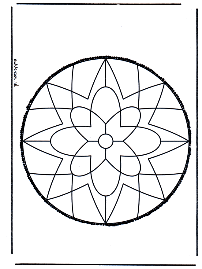 Pricking card 9 - Crafts pricking card Mandala