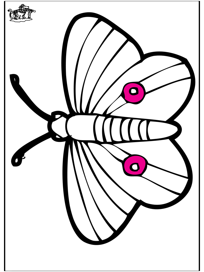 Pricking card butterfly - Fargeleggingstegning insekter