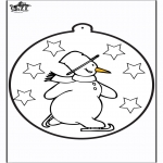 Vinter - Pricking card snowman 1