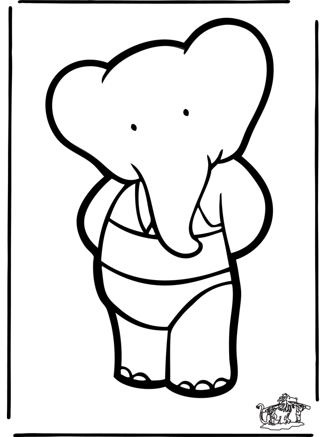 Prickingcard Babar 1 - Crafts comic charactors