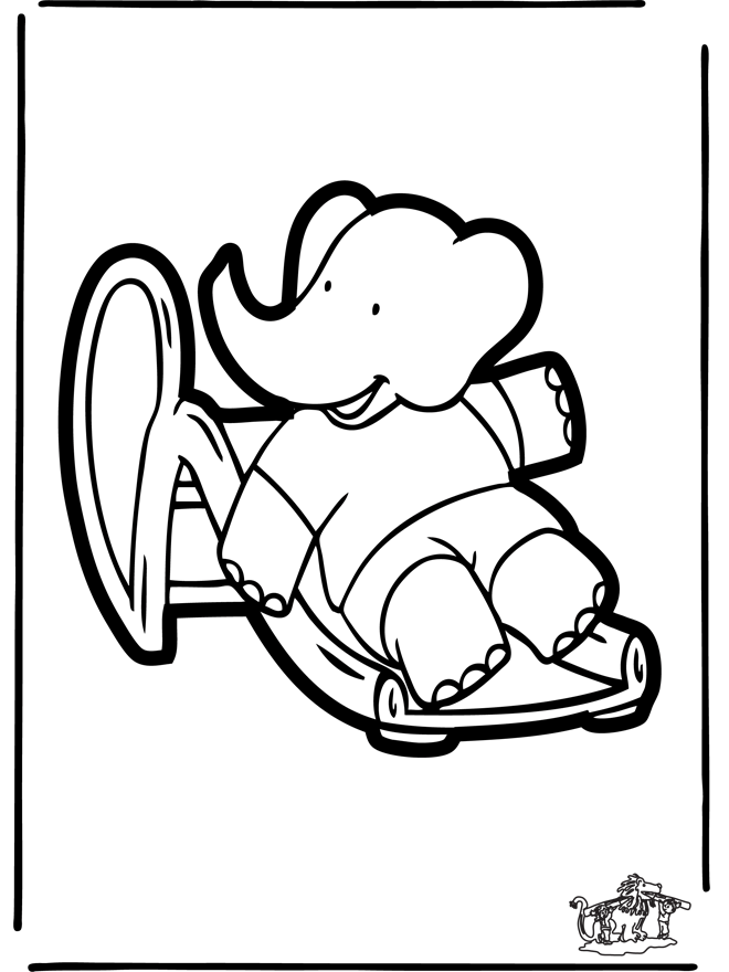 Prickingcard Babar 3 - Crafts comic charactors