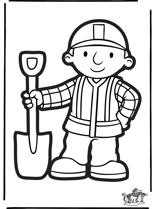 Prickingcard Bob the Builder 2 - Crafts comic charactors