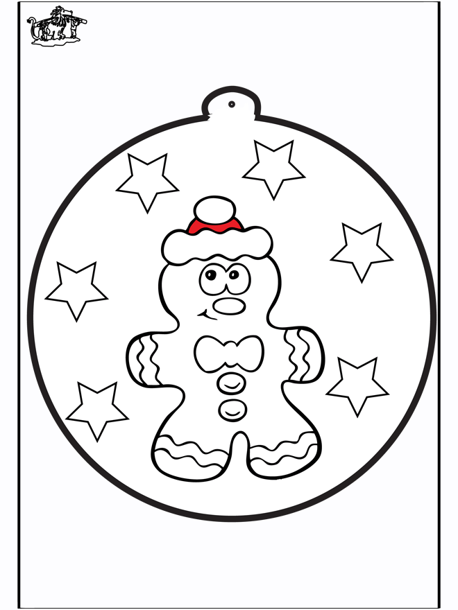 Prickingcard Gingerbread man 1 - Pricking cards Christmas