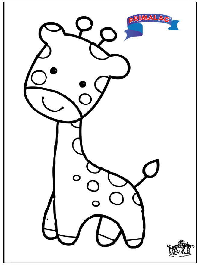 Primalac giraffe - Fargeleggingstegninger dyrehage