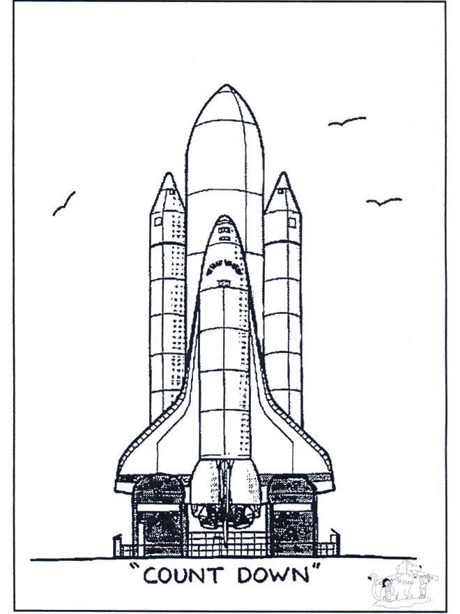 Raket lancering - Fargeleggingstegninger romfart