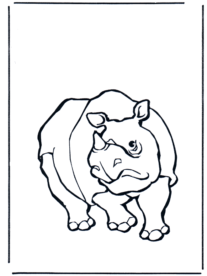 Rhino 1 - Fargeleggingstegninger dyrehage