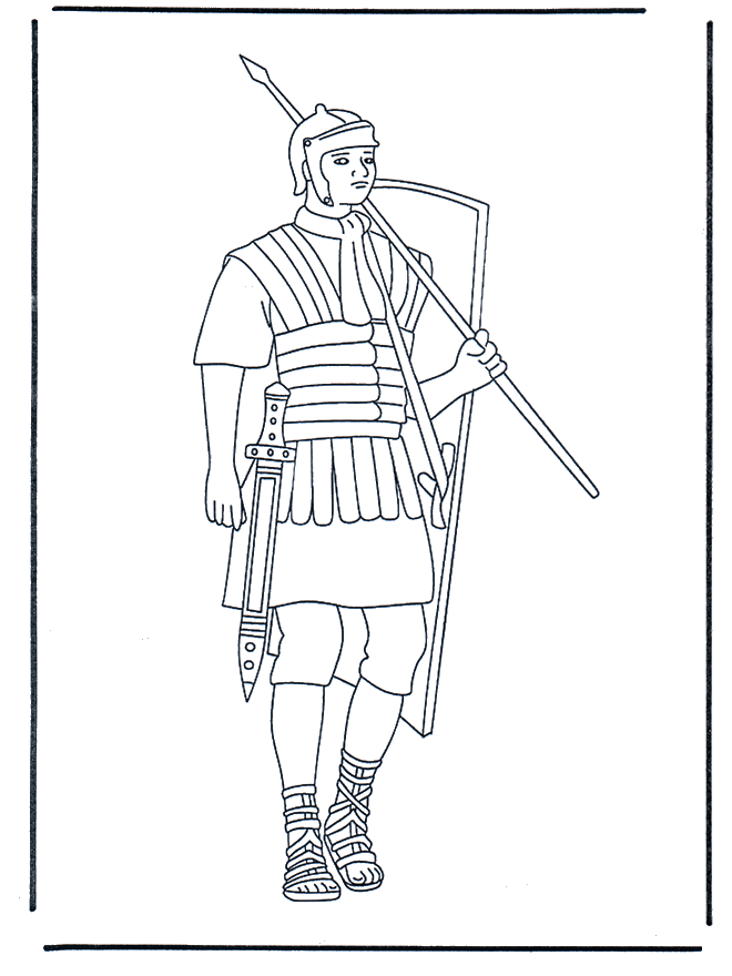 Roman soldier 1 - Fargeleggingstegninger romerne