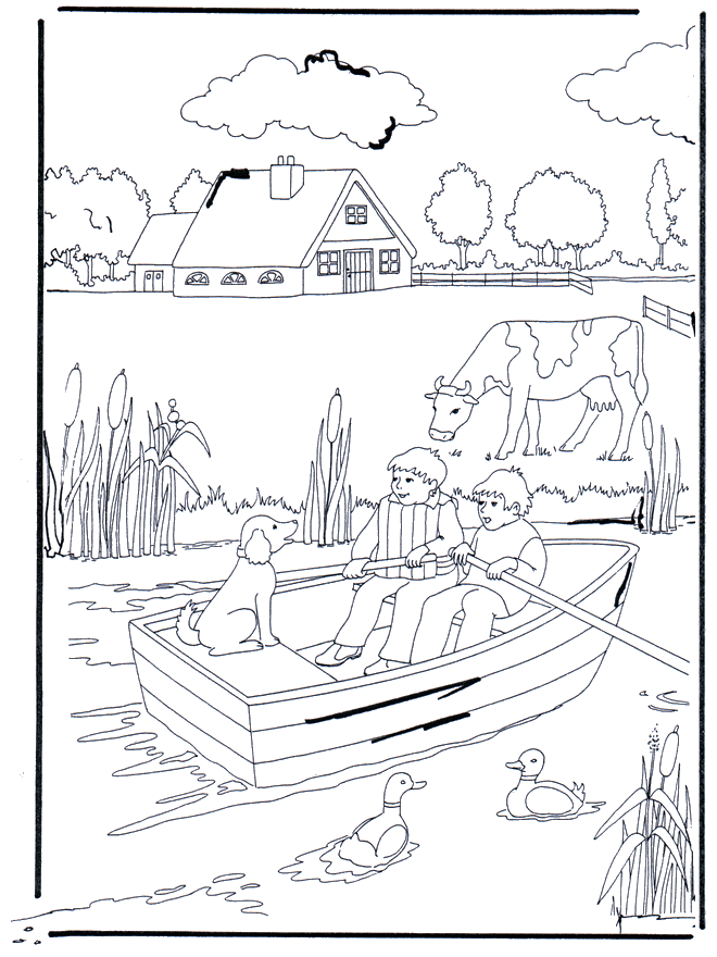 Rowing  - Fargeleggingstegninger gård