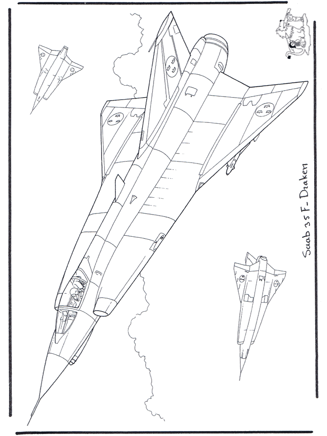 Saab J 35 F Draken - Fargeleggingstegninger fly