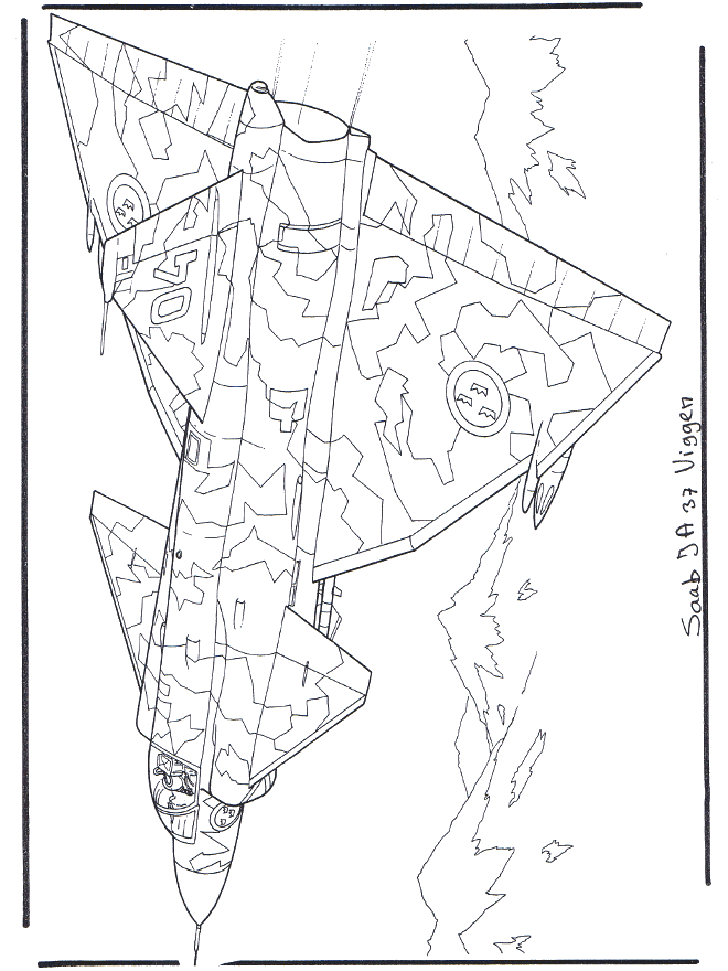 Saab JA 37 Viggen - Fargeleggingstegninger fly