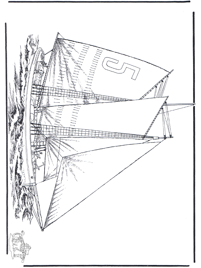 Sailing ship 5 - Fargeleggingstegninger skip