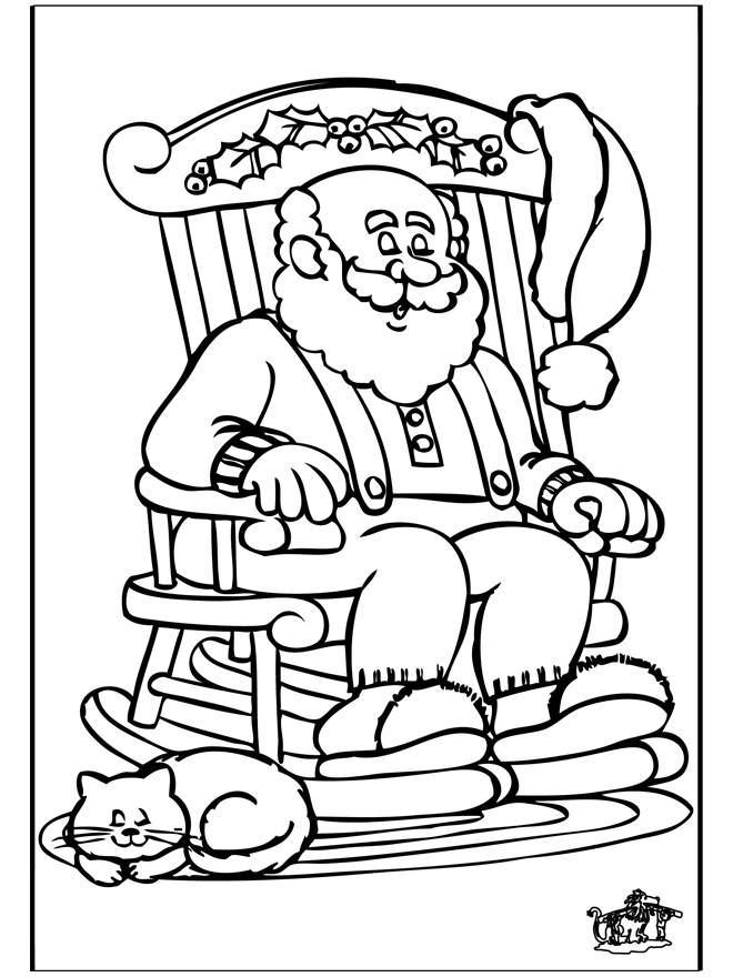 Santa Claus 4 - Fargeleggingstegninger Jul
