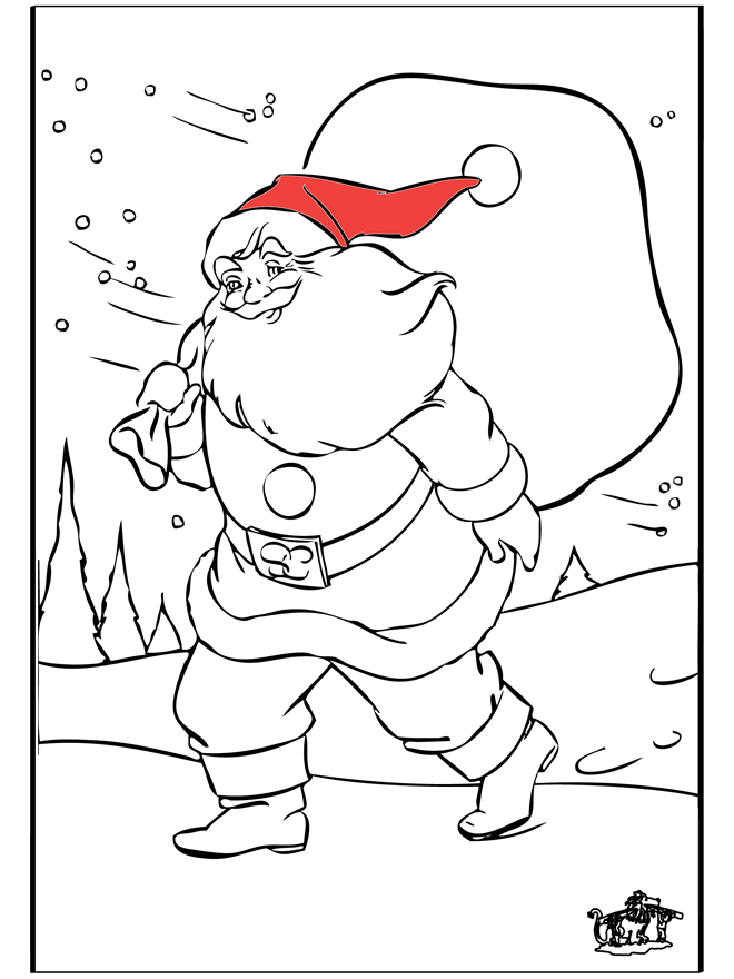 Santa Claus 5 - Fargeleggingstegninger Jul