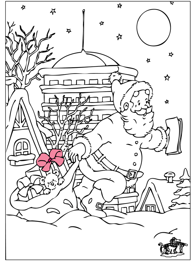 Santa Claus 7 - Fargeleggingstegninger Jul