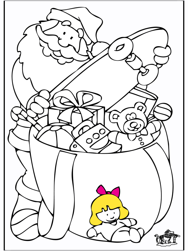 Santa Claus Coloring Page 1 - Fargeleggingstegninger Jul