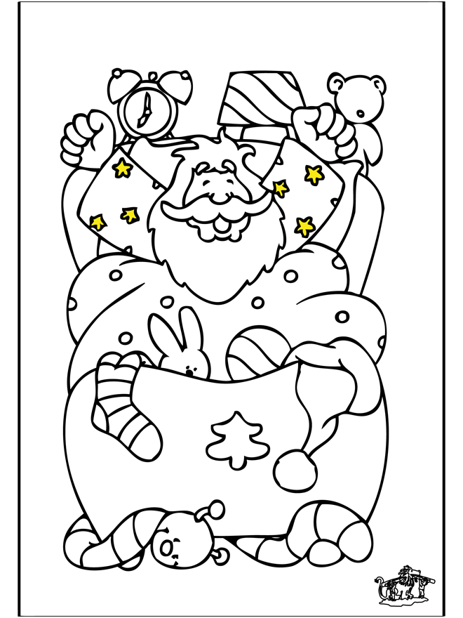 Santa Claus Coloring Page 2 - Fargeleggingstegninger Jul