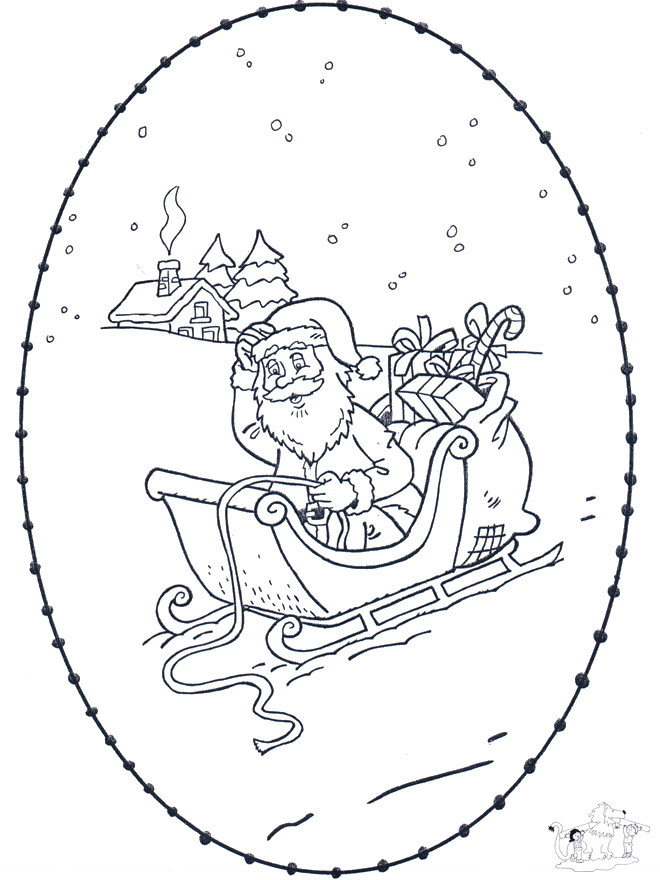Santa stitchingcard 1 - Kreativ med tegneseriefigur broderkort