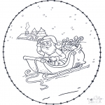 Broderkort - Santa stitchingcard 1