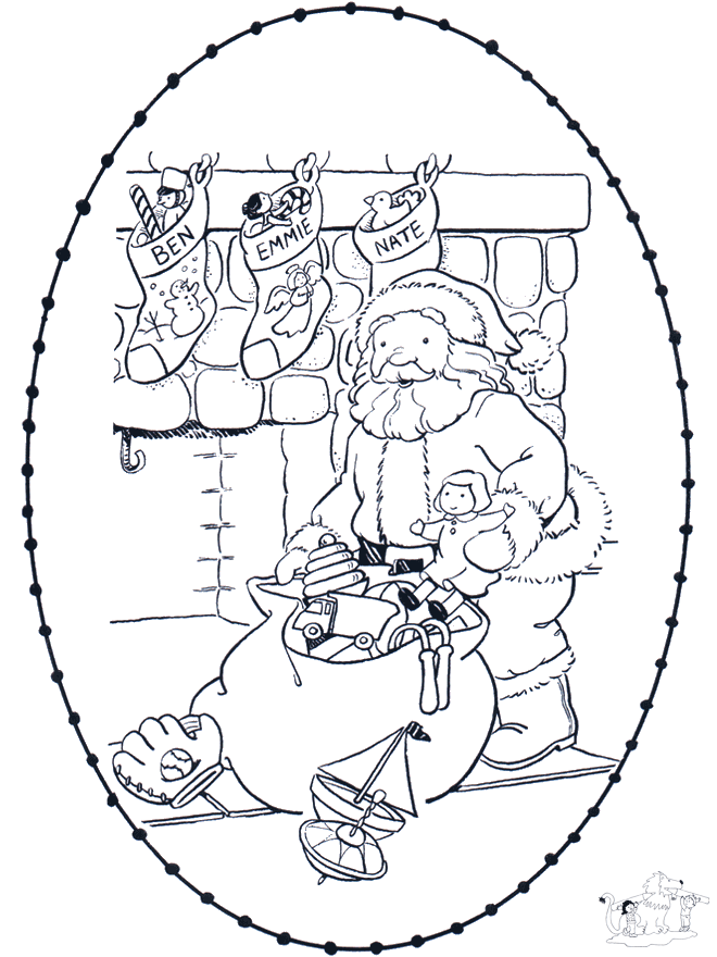 Santa stitchingcard 2 - Kreativ med tegneseriefigur broderkort