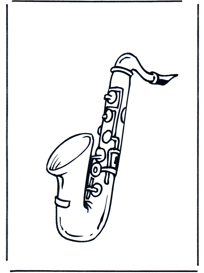 Saxophone - Fargeleggingstegninger musikk