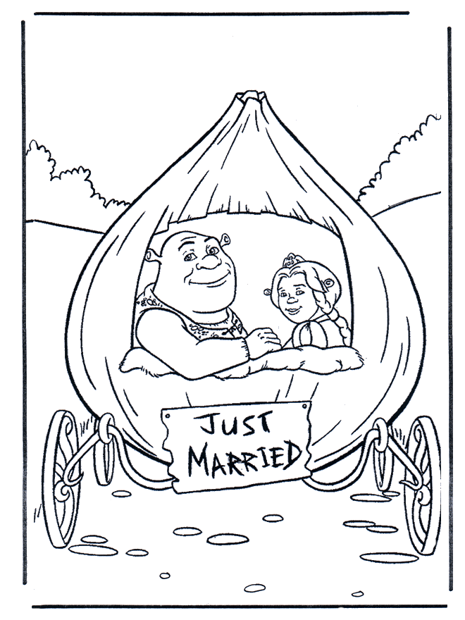 Shrek married - Fargeleggingstegninger bryllup