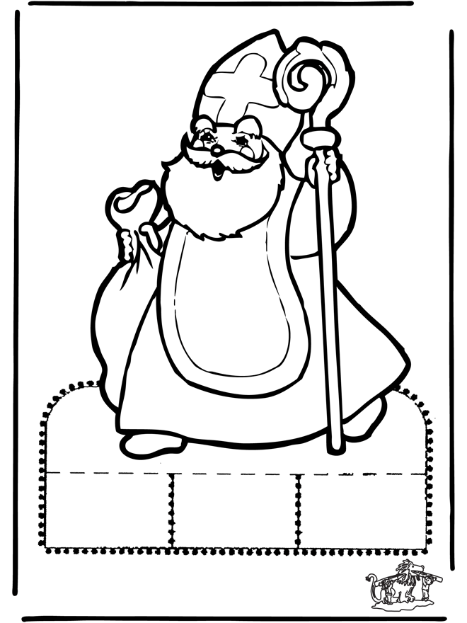 Sinterklaas Prikplaat 10 - Pricking cards Saint Nicolas