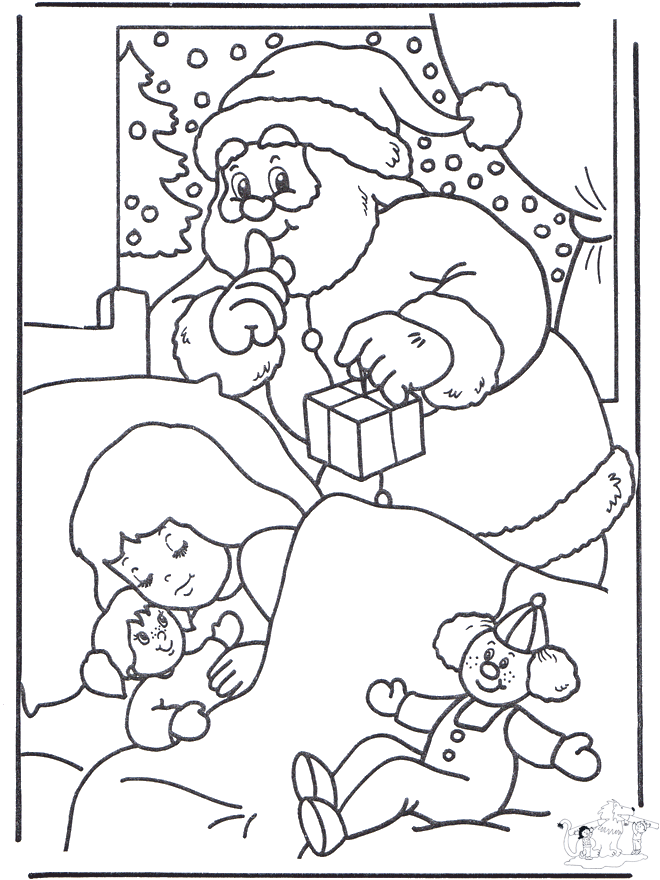 Sneaky Santa Claus  - Fargeleggingstegninger Jul