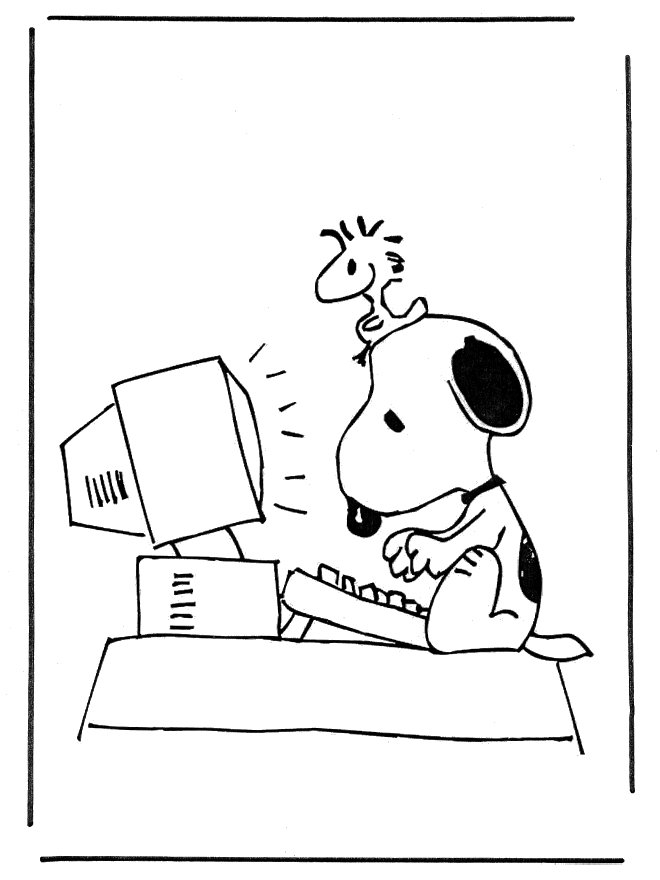 Snoopy 3 - Fargeleggingstegning Snoopy