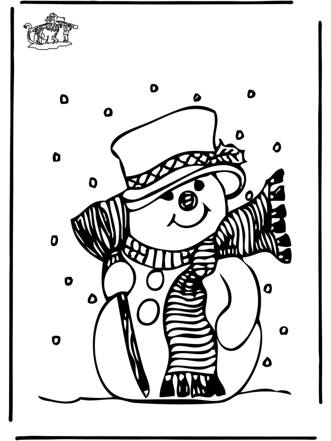 Snowman 1 - Fargeleggingstegninger sne