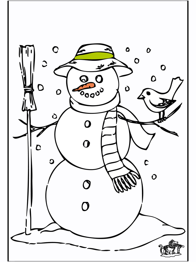 Snowman 2 - Fargeleggingstegninger sne