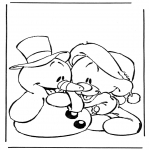 Tegneseriefigurer - Snowman and bear