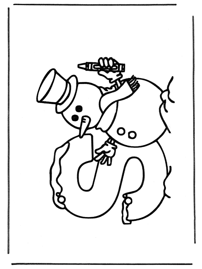 Snowman s - Fargeleggingstegning alfabet