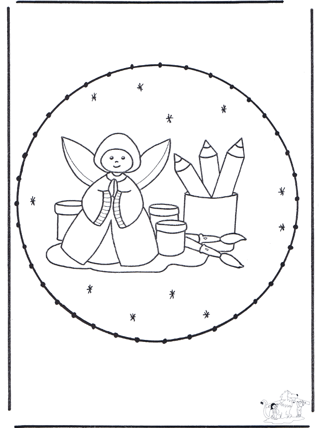 Stitchingcard angel - Kreativ med tegneseriefigur broderkort