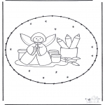 Broderkort - Stitchingcard angel