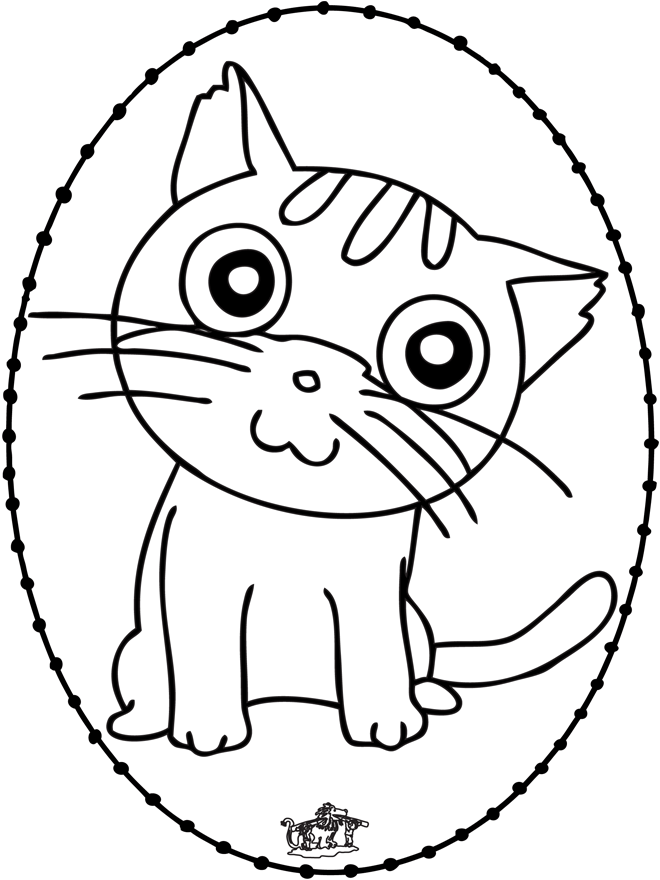 Stitchingcard cat - Kreativ med dyrebroderkort
