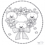 Broderkort - Stitchingcard little bear