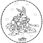 Broderkort - Stitchingcard rabbit