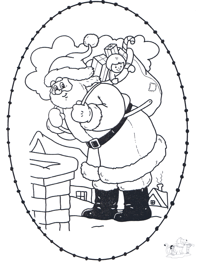 Stitchingcard santa - Kreativ med tegneseriefigur broderkort