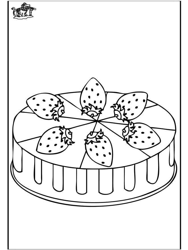 Strawberry cake - Fargeleggingstegning bakeren