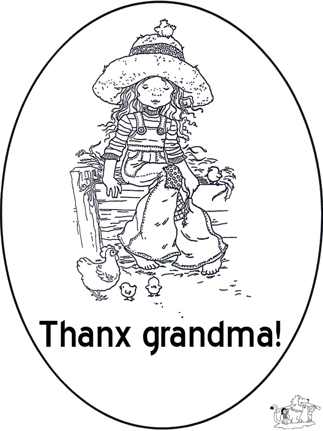 Thanks grandma - Fargeleggingstegninger bestefar og bestemor