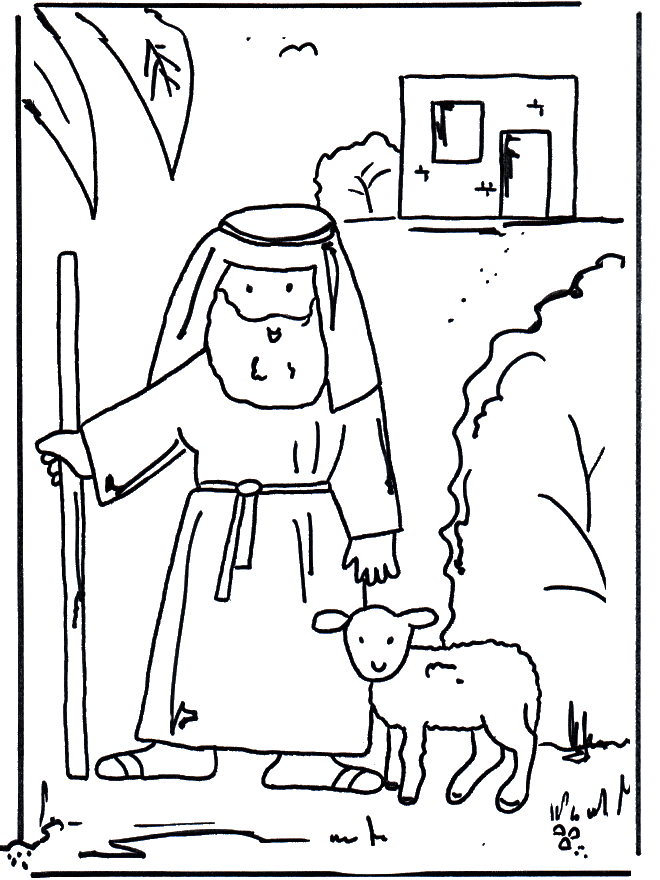 The good shepherd 1 - Bibel fargeleggingstegninger nye testament