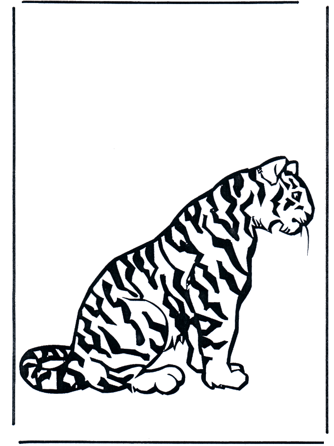 Tiger 2 - Fargeleggingstegninger katteaktige dyr