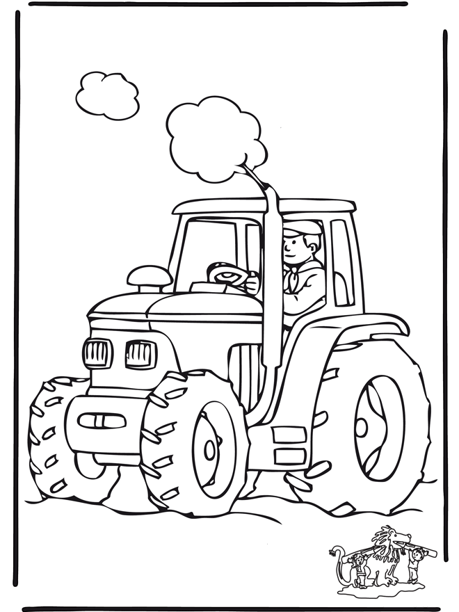 Tractor - Fargeleggingstegning traktor