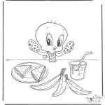 Tegneseriefigurer - Tweety eats