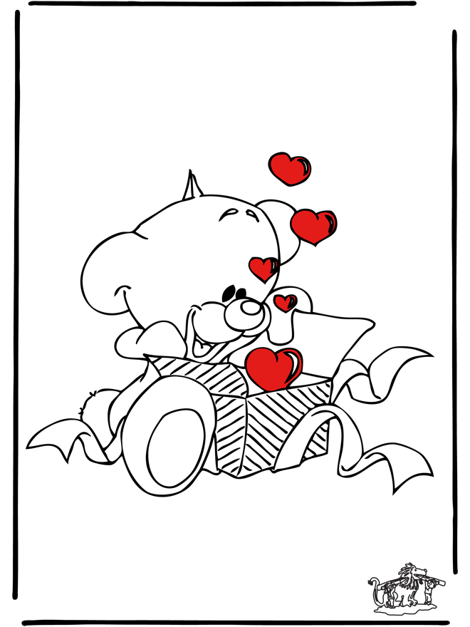 Valentine's day 63 - Fargeleggingstegninger Valentinsdag