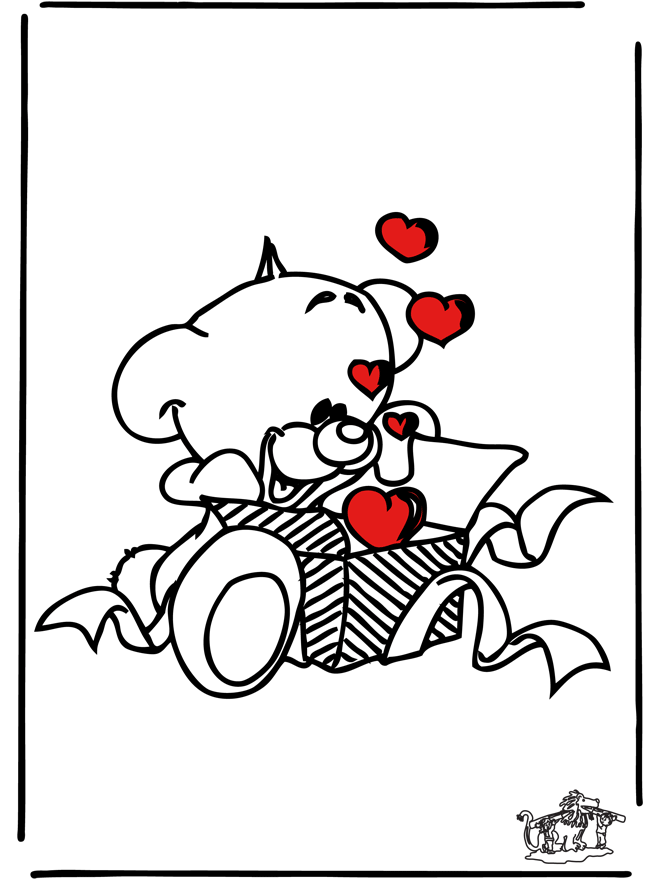 Valentine's day 68 - Fargeleggingstegninger Valentinsdag