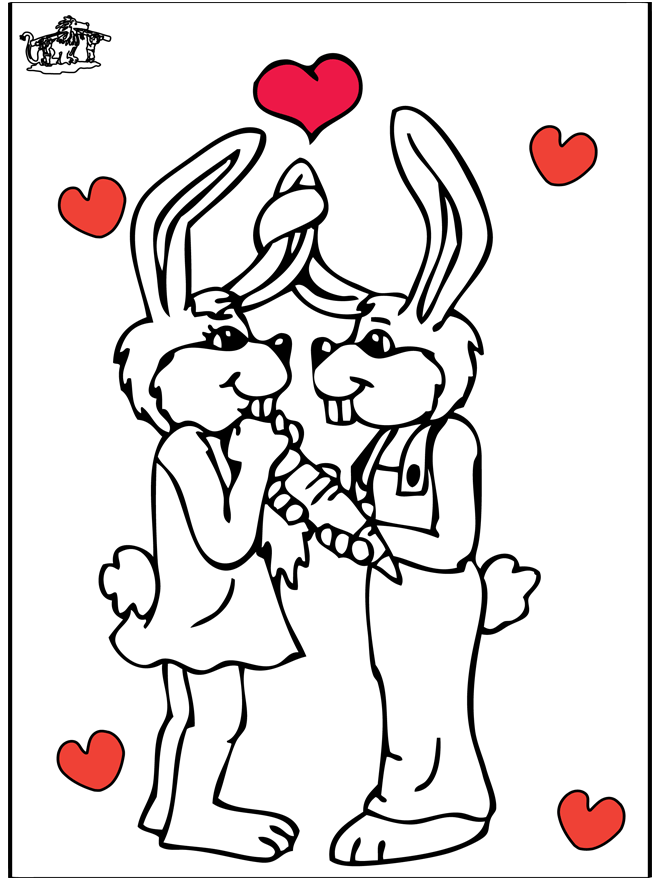 Valentine's day 80 - Fargeleggingstegninger Valentinsdag
